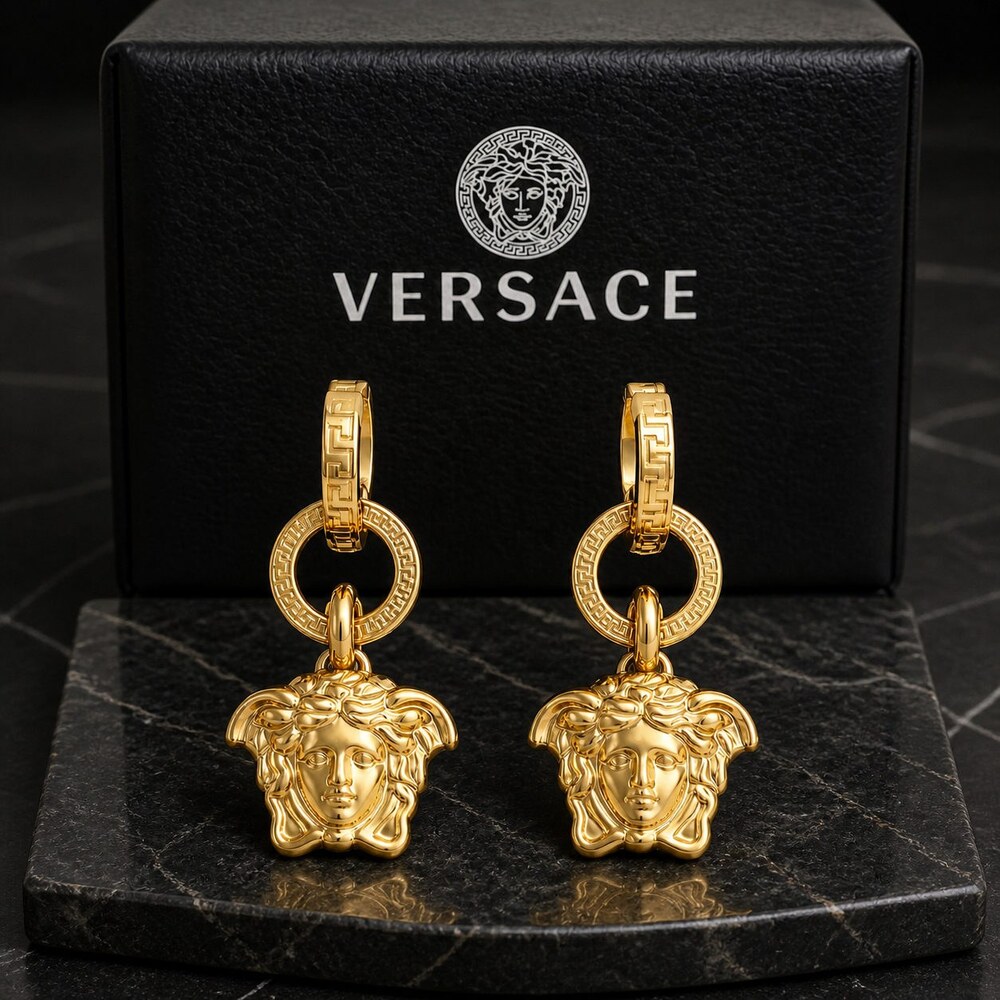 Versace Bold Statement Earrings Style 2 | New with Box - Picture 7 of 9
